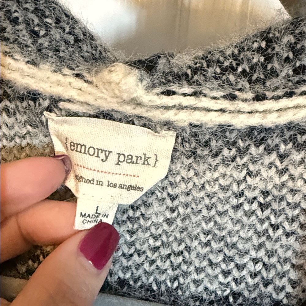 Emory Park Black and Cream Striped Sweater - Picture 2 of 3